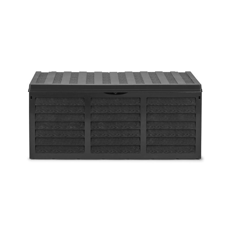 Rustic State 46'' W 84 Gallons Water Resistant Resin Lockable Deck Box with Wheels in Black