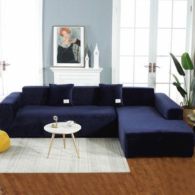 Box Cushion L-Cushion Sofa Slipcover and Thick Plush