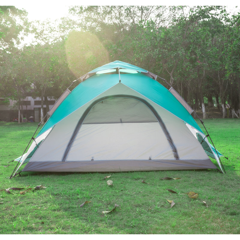 Tente de camping pour 4 personnes, Vert / blanc