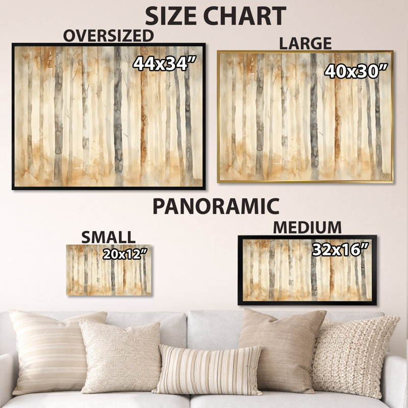 Neutral Forest Canvas, Celsie, Celsie, H 34 po x l 44 po, Toile tendue