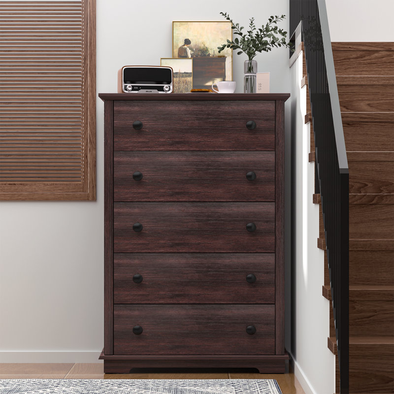 5 - Drawer 47" Tall Dresser, Brown