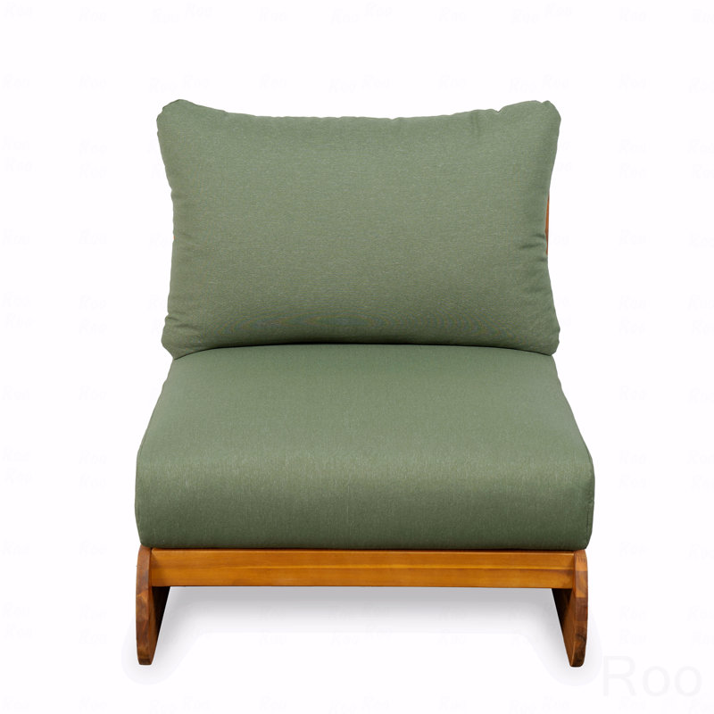 Fauteuil club d'extérieur, bois d'acacia, Vert