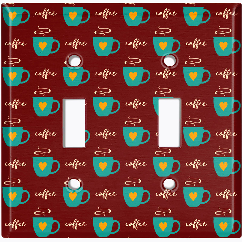 Patterned 2 - Gang Toggle Light Switch Standard Wall Plate