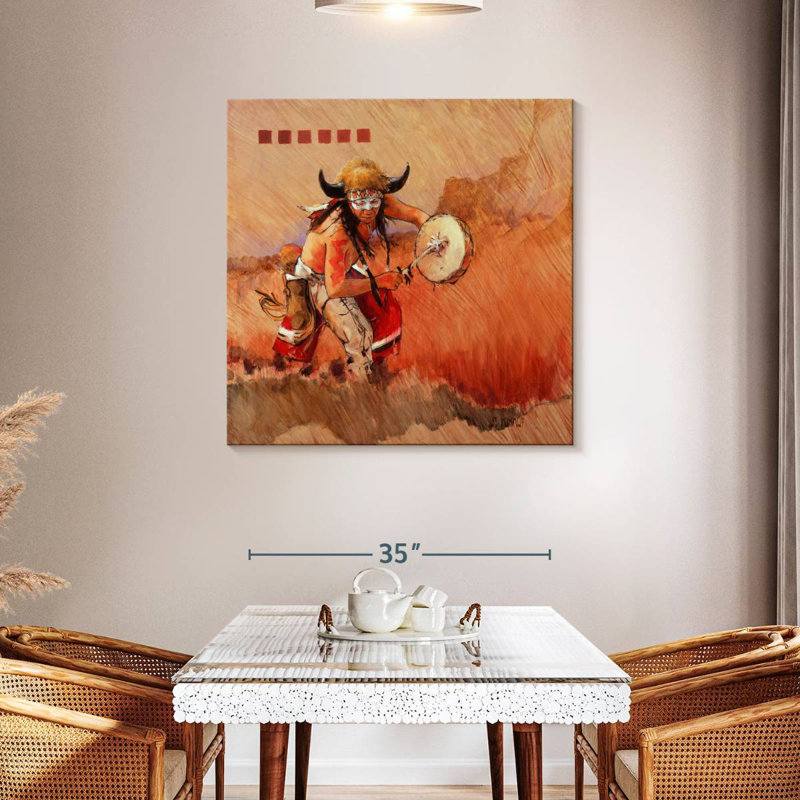 Lelar Buffalo Dance, 39" H x 39" W