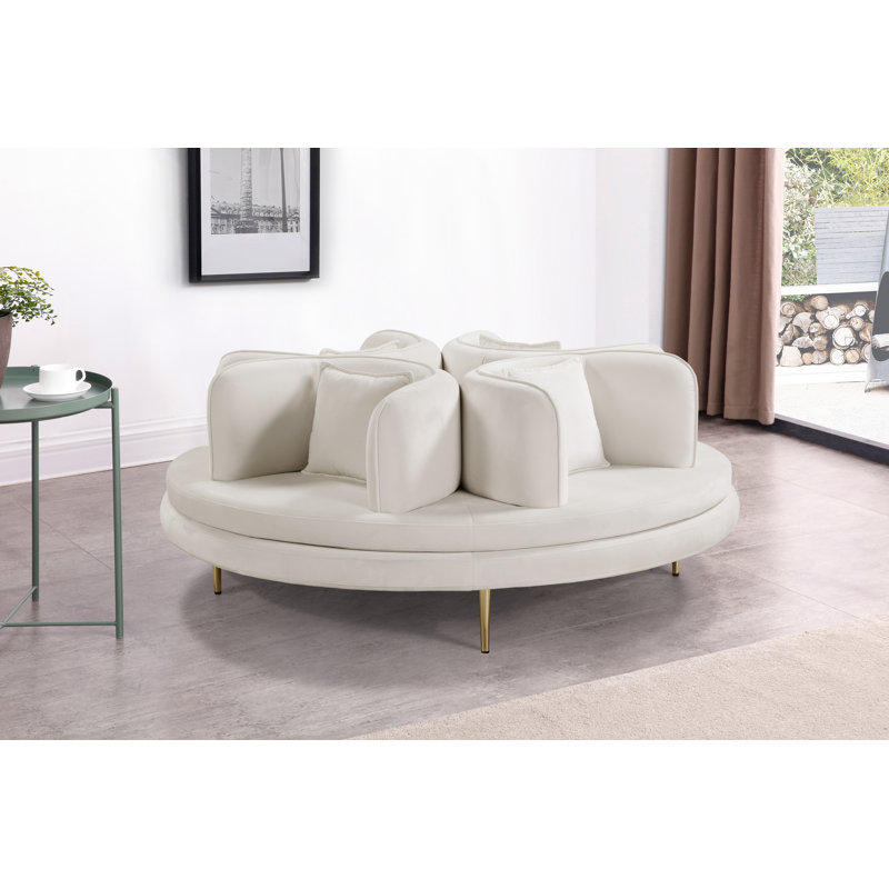 72'' Velvet Sofa, Cream Velvet