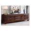 Console média en bois chinois de style chinois avec armoires et tiroirs de rangement centraux