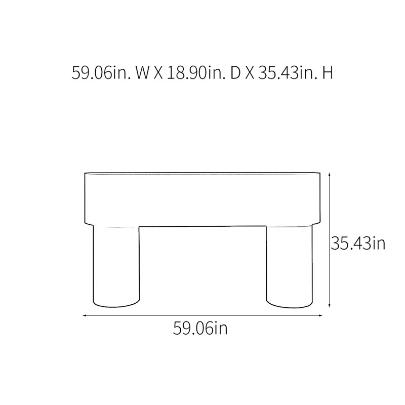 Console Modern Minimalist Art, H 35,43 po x l 59,06 po x P 18,9 po, Blanc