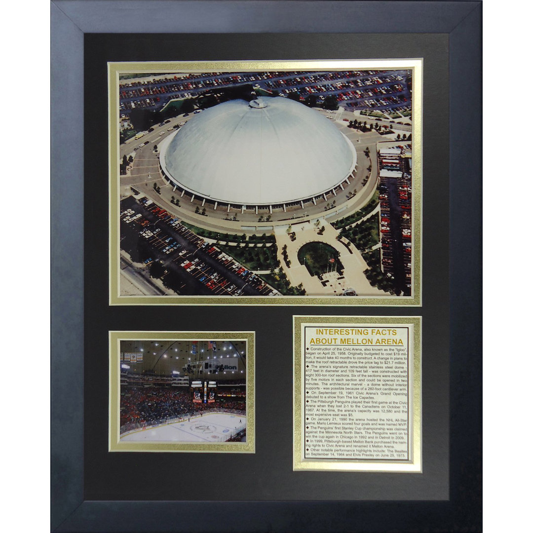 Pittsburgh Penguins Mellon Arena Framed Memorabilia Legends Never Die