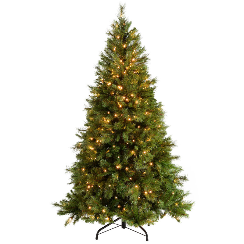 Victorian Lighted Artificial Pine Christmas Tree, 5.91ft H