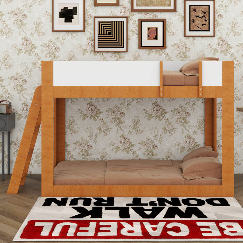 Bunk Bed, Twin Over Twin, Walnut+White