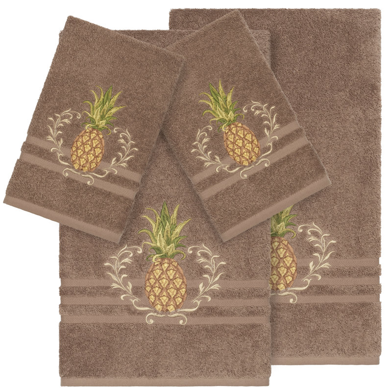 Welcome Turkish Cotton Towel Set, Latte, 4 Piece Towel Set