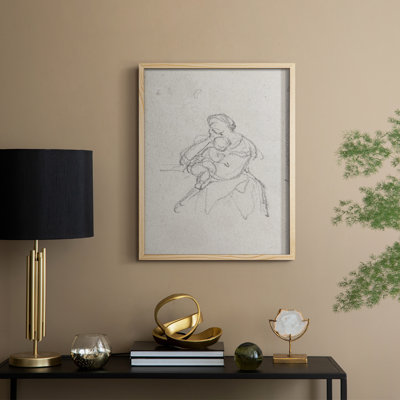 Croquis rétro, reproduction encadrée Lxxv - bois massif