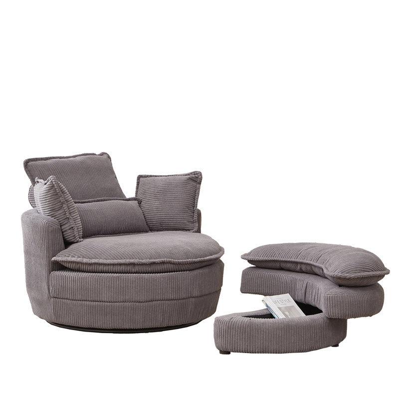 Chaise d'appoint pour le salon_2, Velours côtelé gris
