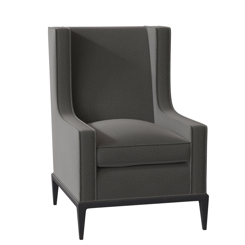 Claxton Wingback Chair, Filigree Ivory, Espresso