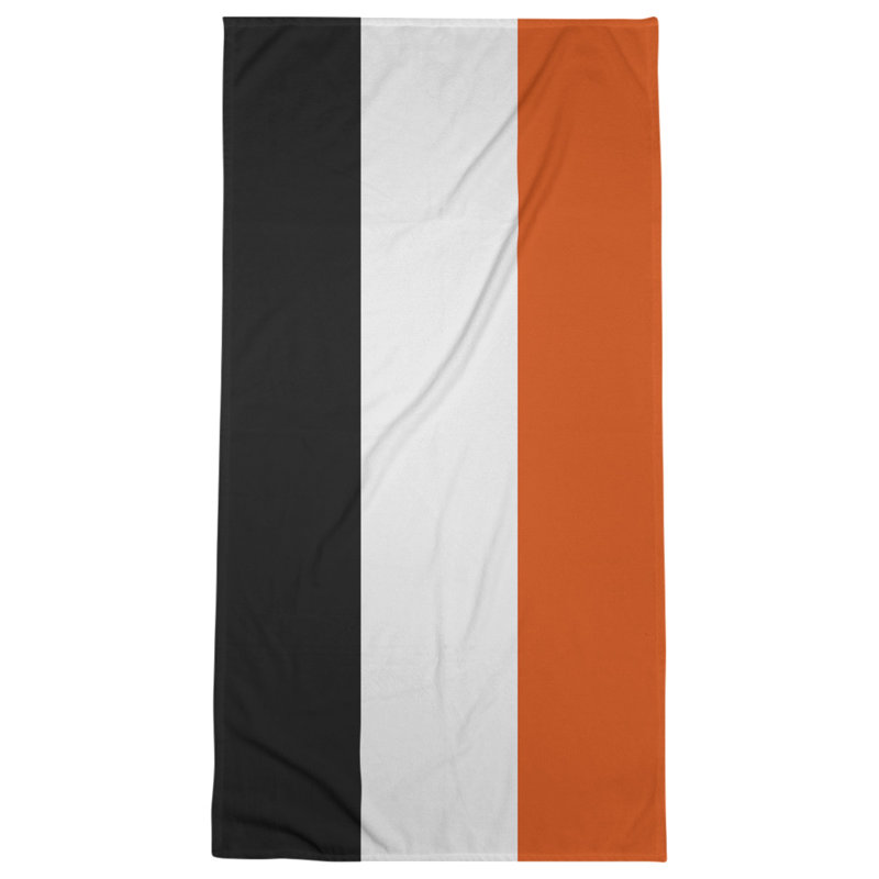 Lightweight Beach Towel, Black/White/Orange, Microfiber