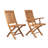 Pedasa Teak Solid Wood and Slat Back Folding Side Chair in Natural