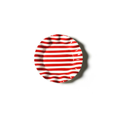 Red Stripe Ruffle Salad Plate