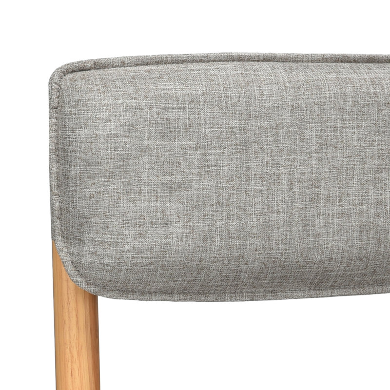 Modern Wooden Blended Linen Kaki Dining Chair (Set Of 2), Khaki