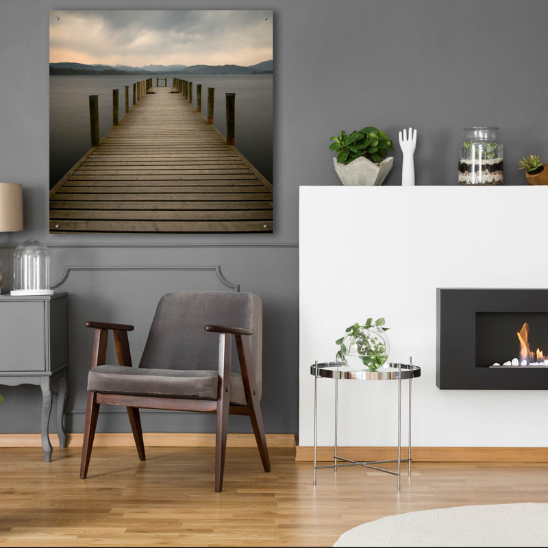 «Lakeside Pier» par Tom Quartermaine, acrylique, H 36 po x l 36 po x P 0,2 po