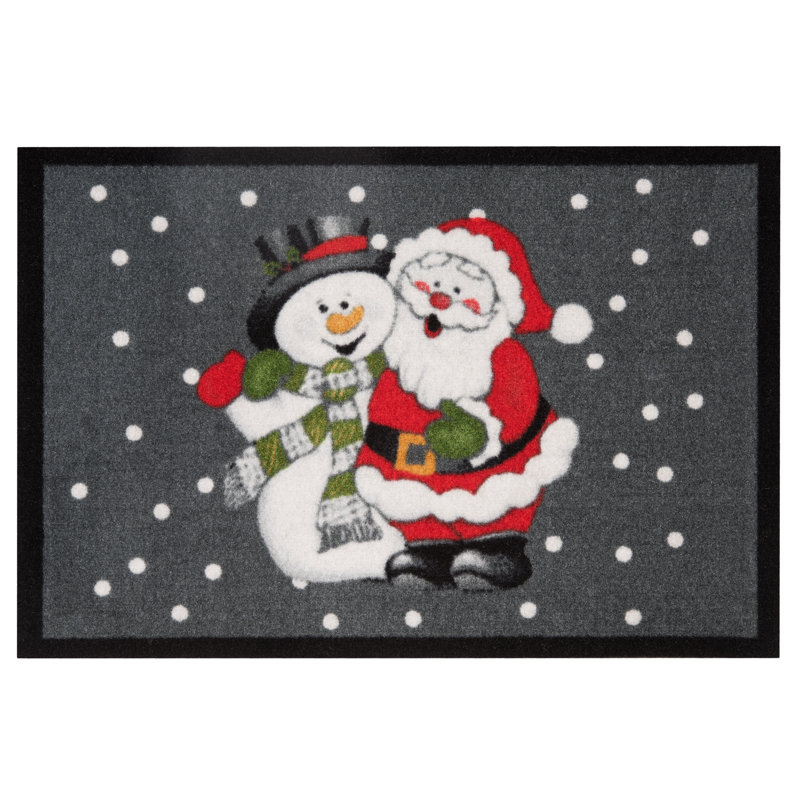 Father Christmas and Snowman Cats Doormat