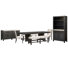 Table de salle à manger rectangulaire avec 2 bancs et 3 chaises d'appoint