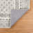 Grey/Beige Oriental Floral Machine Washable Area Rug with Non-Slip Backing-1417661463
