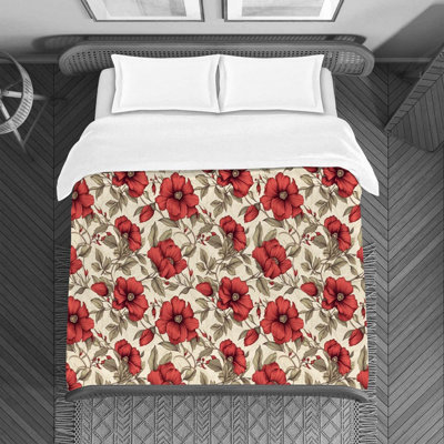 Housse de couette Classic Floral Bedding Styles - rouge