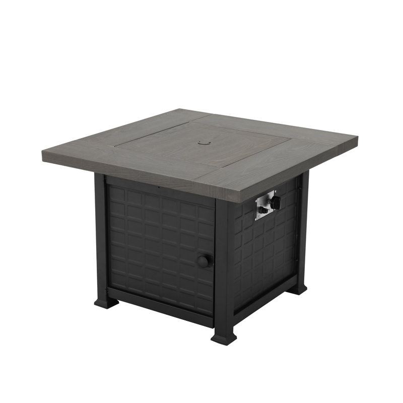Table de foyer d'extérieur au gaz 34 po avec plateau en métal et pierres de lave