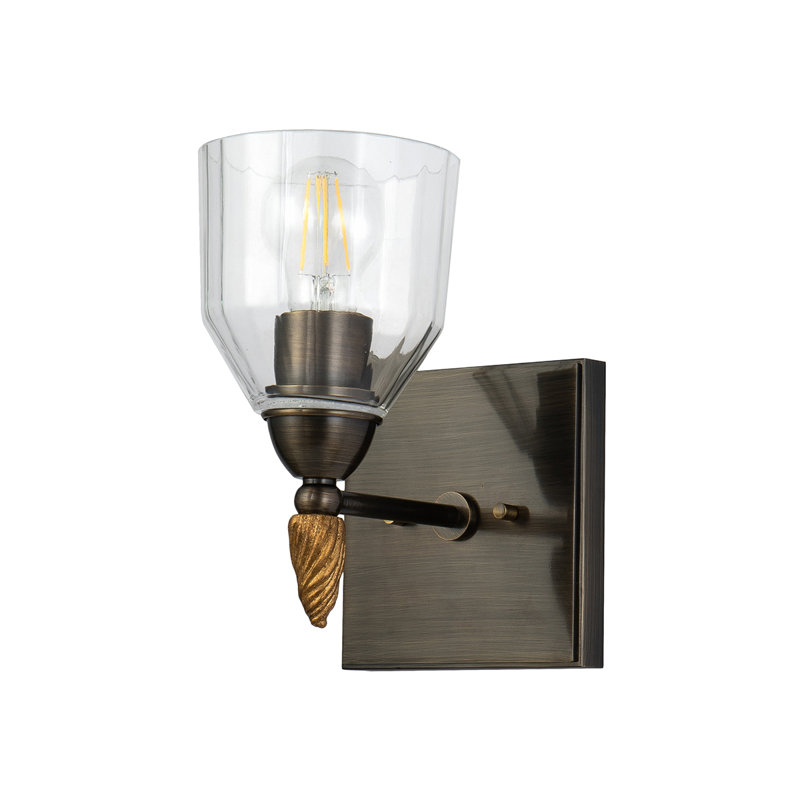 Meuble-lavabo 1 lumière Stiefel, Bronze foncé / Or