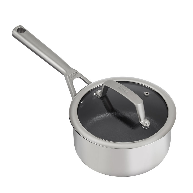 Ninja ZEROSTICK Stainless Steel Saucepan with Lid, 16cm
