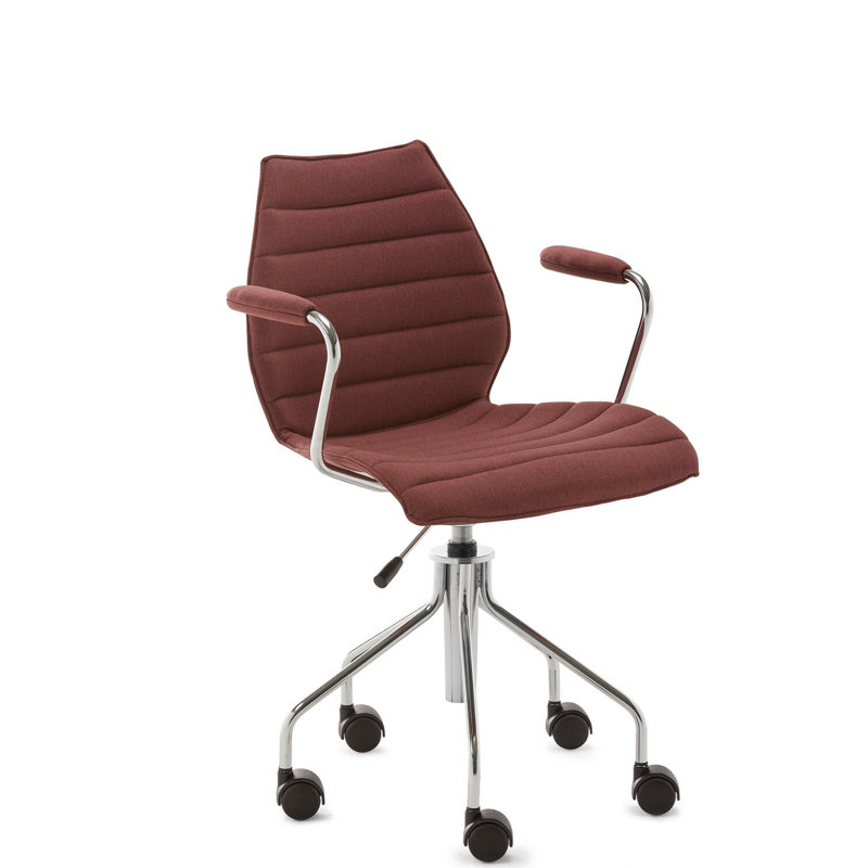 Maui Swivel Task Chair, Brick Red, 100% Recycled Polyester