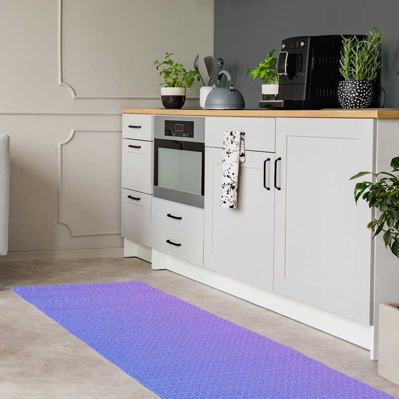 Tapis dégradé napperon orchidée/bleu ciel, Tapis de couloir 2 pi 6 po x 8 pi