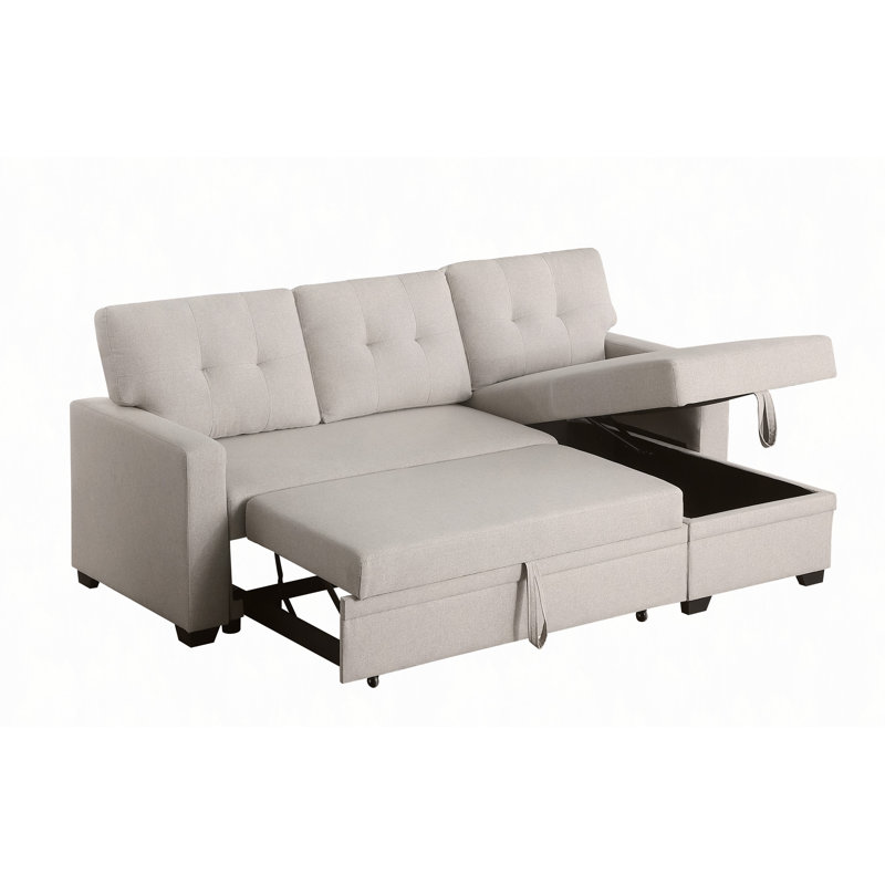 Canapé modulaire rembourré avec méridienne, Beige