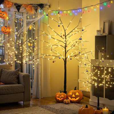 200 LED Birch Tree Light Set, 4ft, 5ft, 6ft Trees with Warm White Lights - Indoor Outdoor Christmas Wedding Party Decorations, Holiday Lighting (3-Pack)