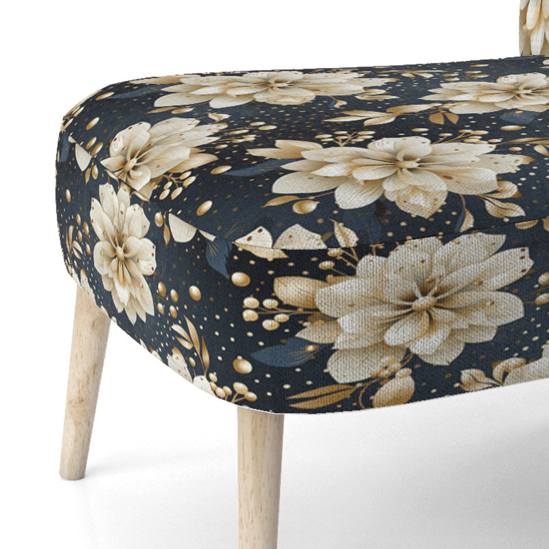 Victorian Elegance Polka Dots Motif III - Chaise d'appoint rembourrée moderne et contemporaine