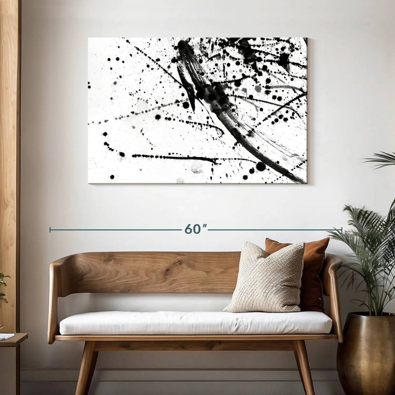 Avery Abstract Black And White, 30" H x 45" W