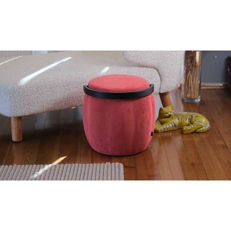 Bakrac Round Pouf, Red