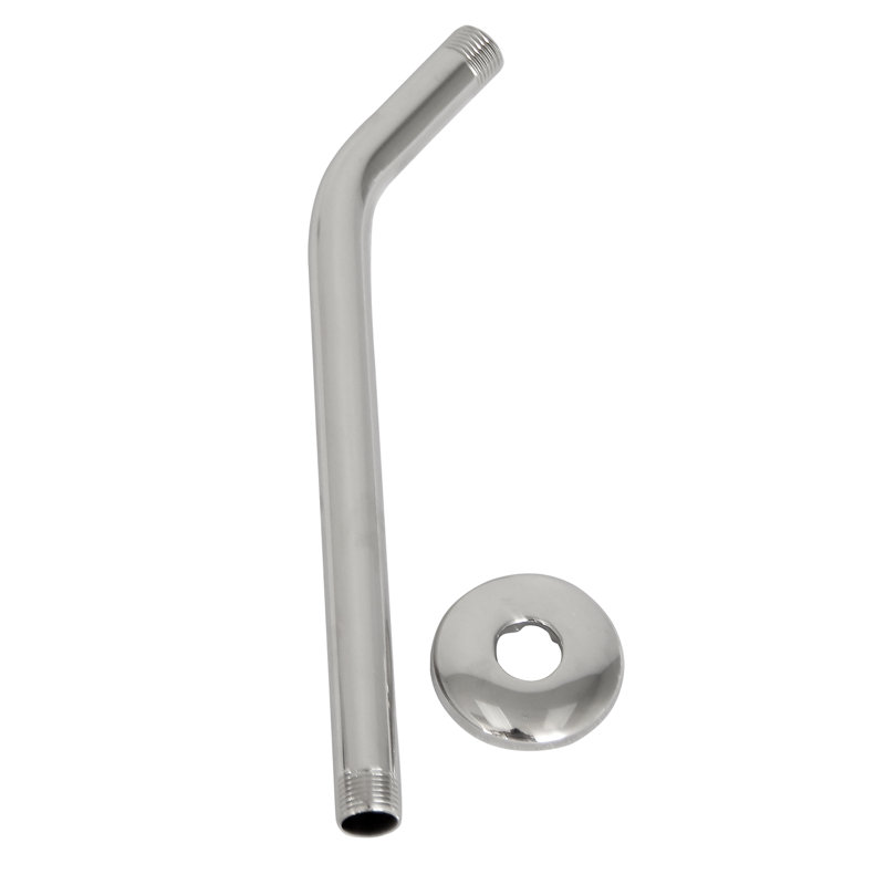 Offset Heavy Duty Shower Arm with Flange, Polished Chrome