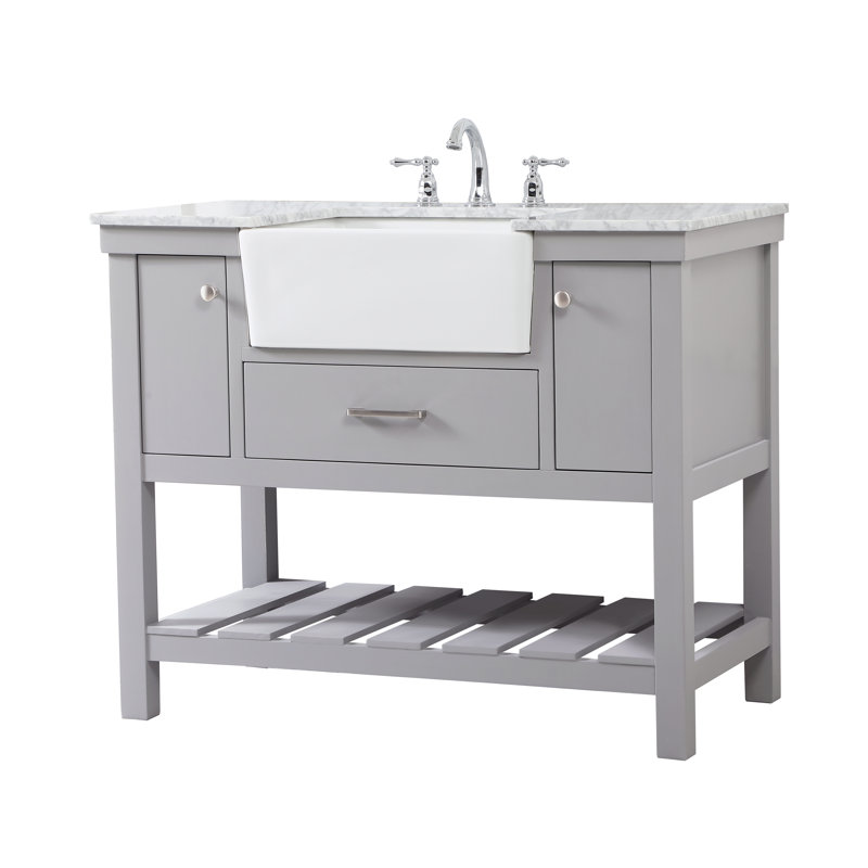Ensemble de meuble-lavabo simple 42 po Algier, gris