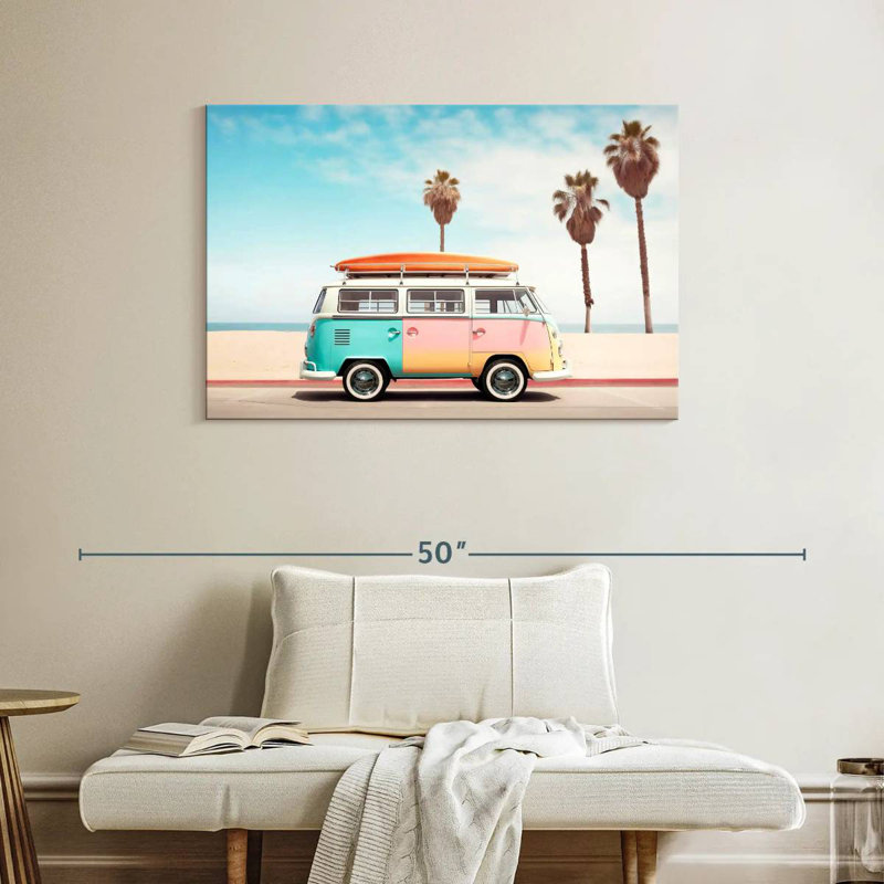 Mehar VW Van On The Beach, 26" H x 39" W