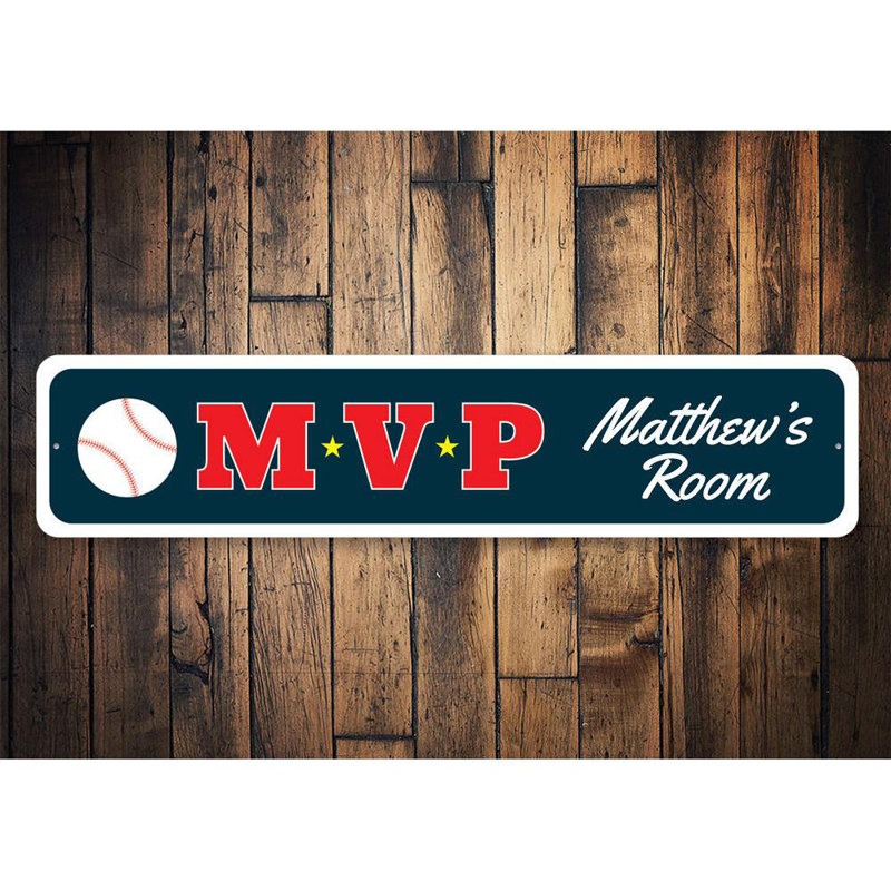 Plaque de baseball personnalisée en aluminium, H 4 po x l 18 po x P 0,04 po