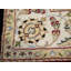 Tapis carré noir à motif floral noir Indo-nain 6 x 6