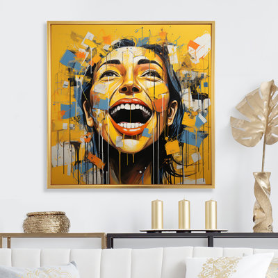 " Popart Sunshine Yellow Laughs " Print