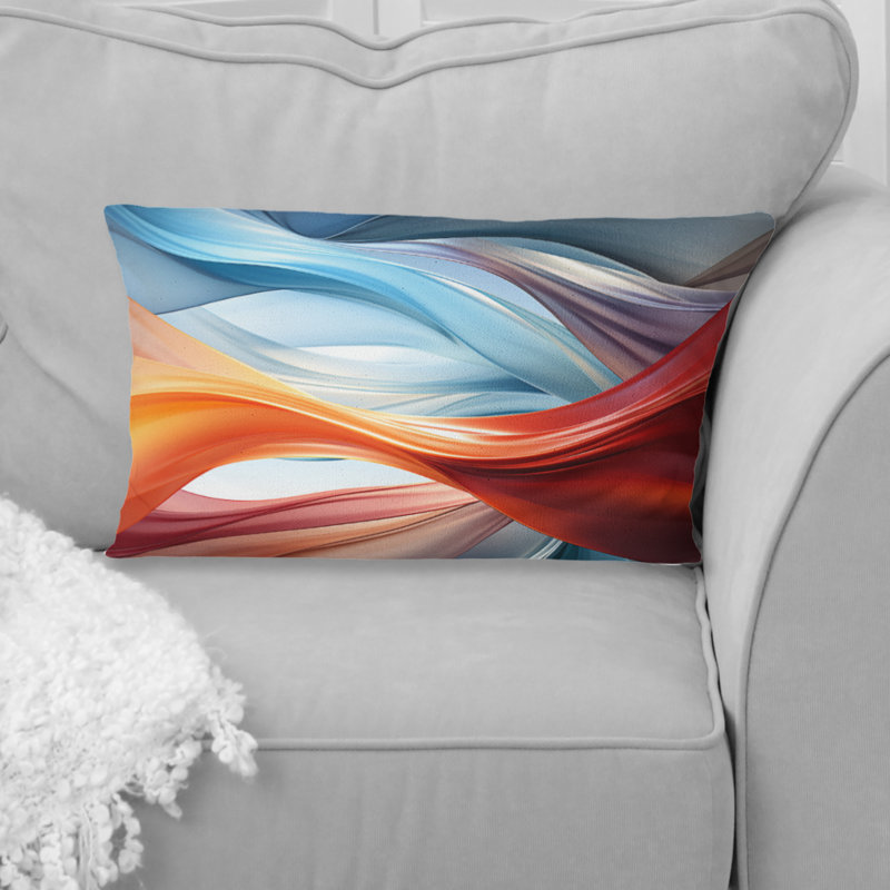 Coussin décoratif bleu avec spirales fractales bleues et brunes