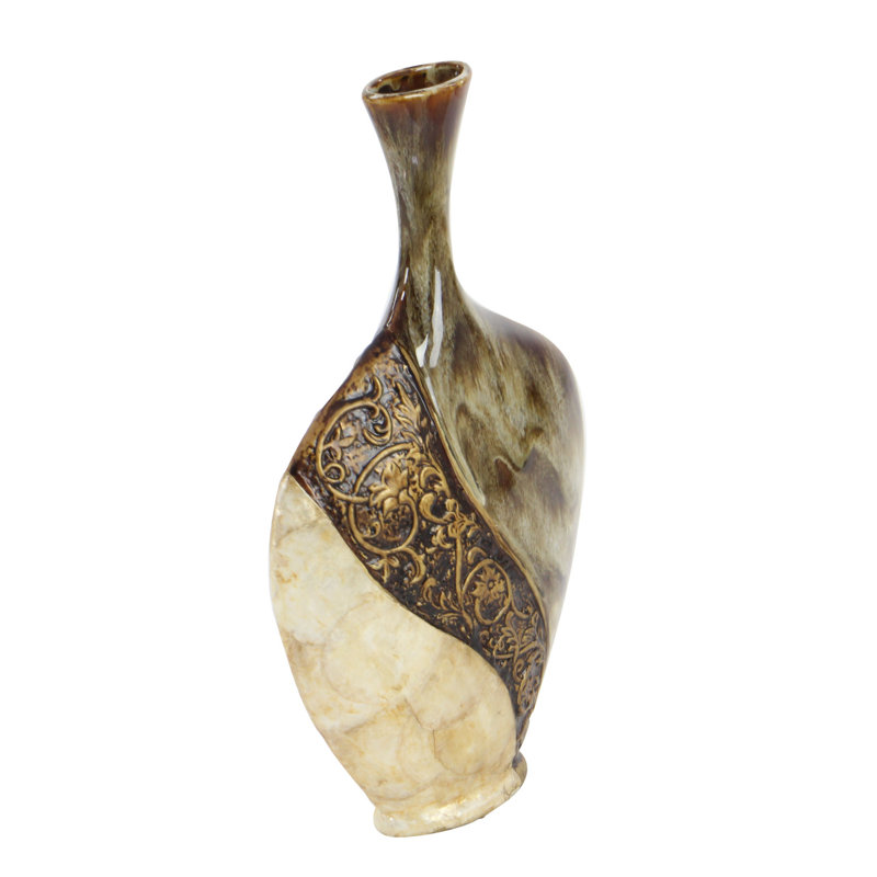 Vase en céramique Brahim, H 18 po x l 3 po