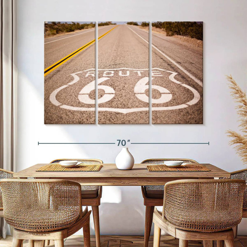 Route 66 Highway, 42" H x 65" W