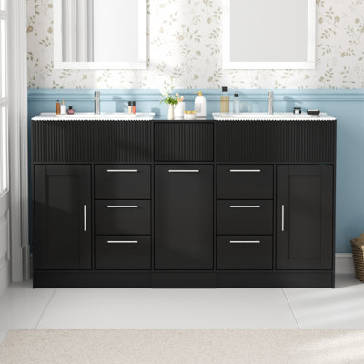 Ensemble de meuble-lavabo autoportant 60 po avec lavabo intégré 60 po Modern