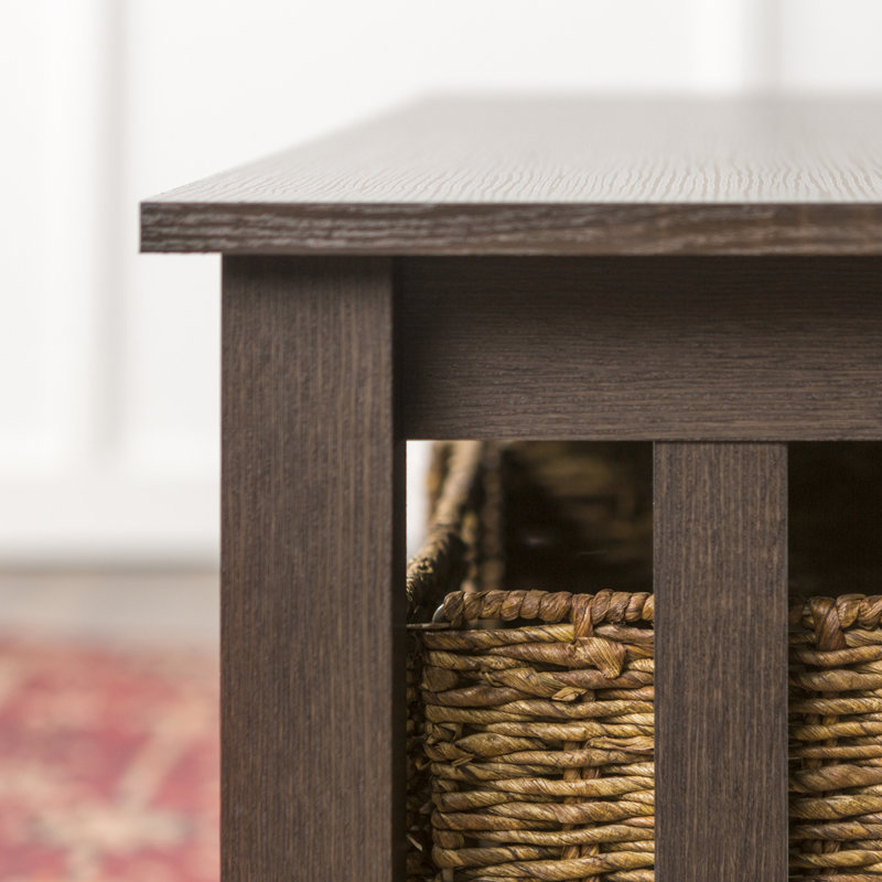 Table basse avec paniers en rotin Coastal