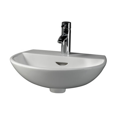 Barclay Reserva 450 16.12'' White Vitreous China U-Shaped Bathroom Sink with Overflow