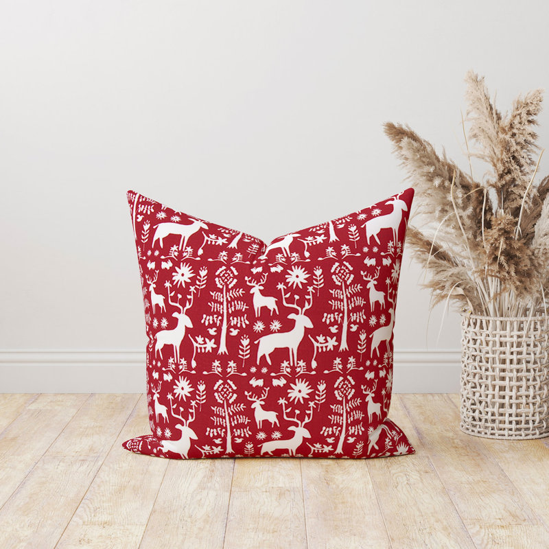 Housse de coussin en coton Red Promise, 15,5 po x 15,5 po